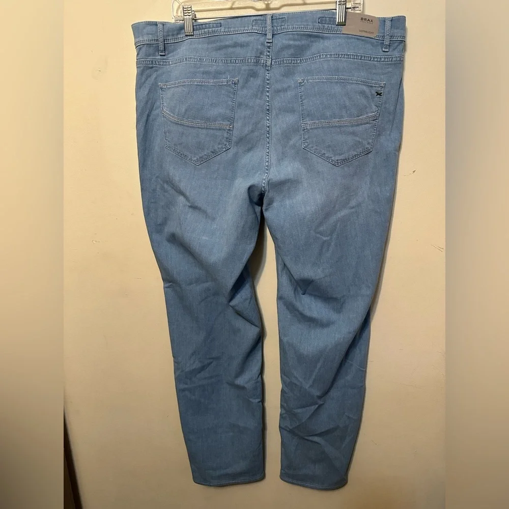 BRAX Ultralight Cadiz Jeans Size 40x34 Blue Straight Lightest Denim‎ Stretch